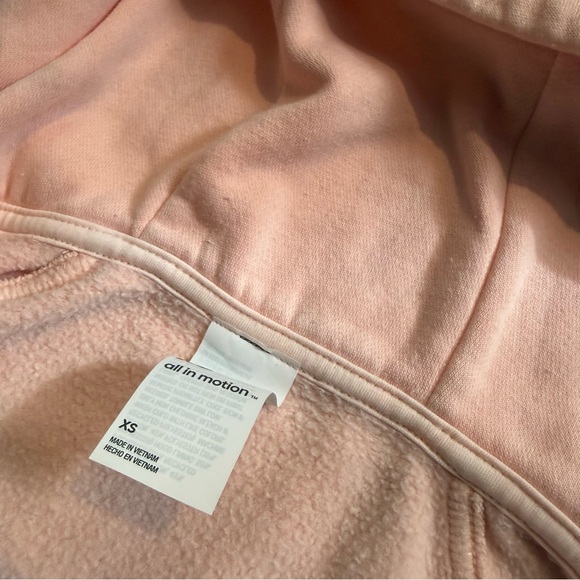All in Motion Full Zip Hoodie Women’s Size XS Pink Thumbholes  NEW - Picture 10 of 13